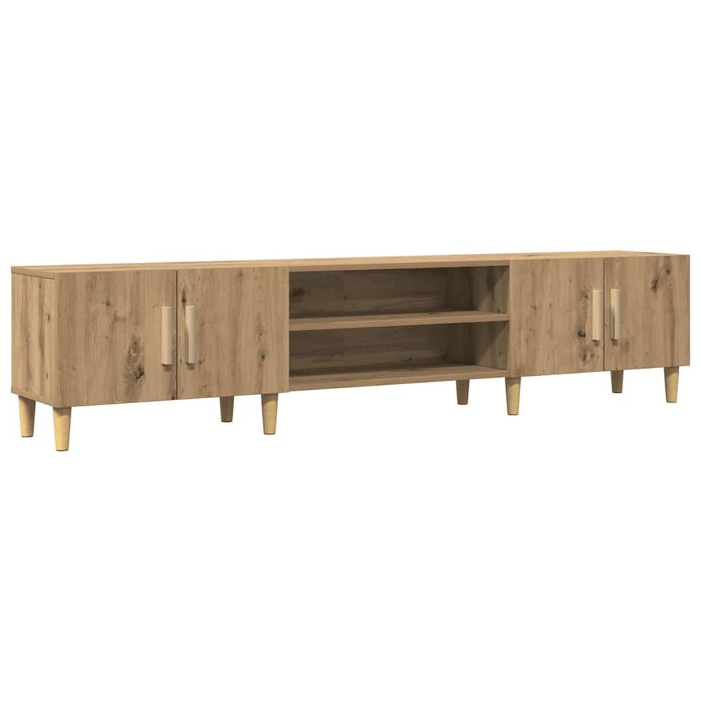 Meuble tv chêne artisanal 180x31,5x40 cm bois d'ingénierie