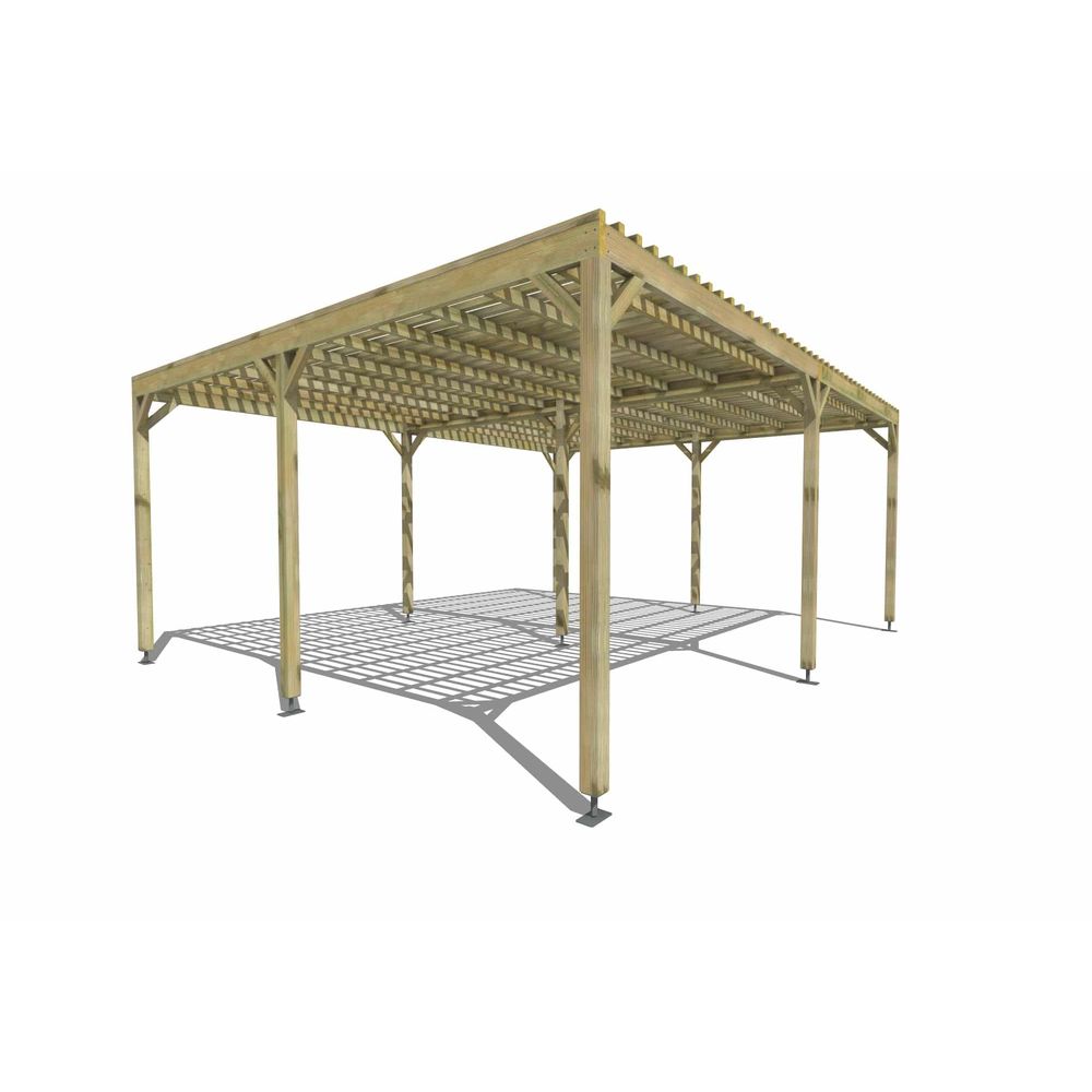 Pergola bois • 6m x 5m • indépendante • sens largeur • lattage bois • livraison comprise