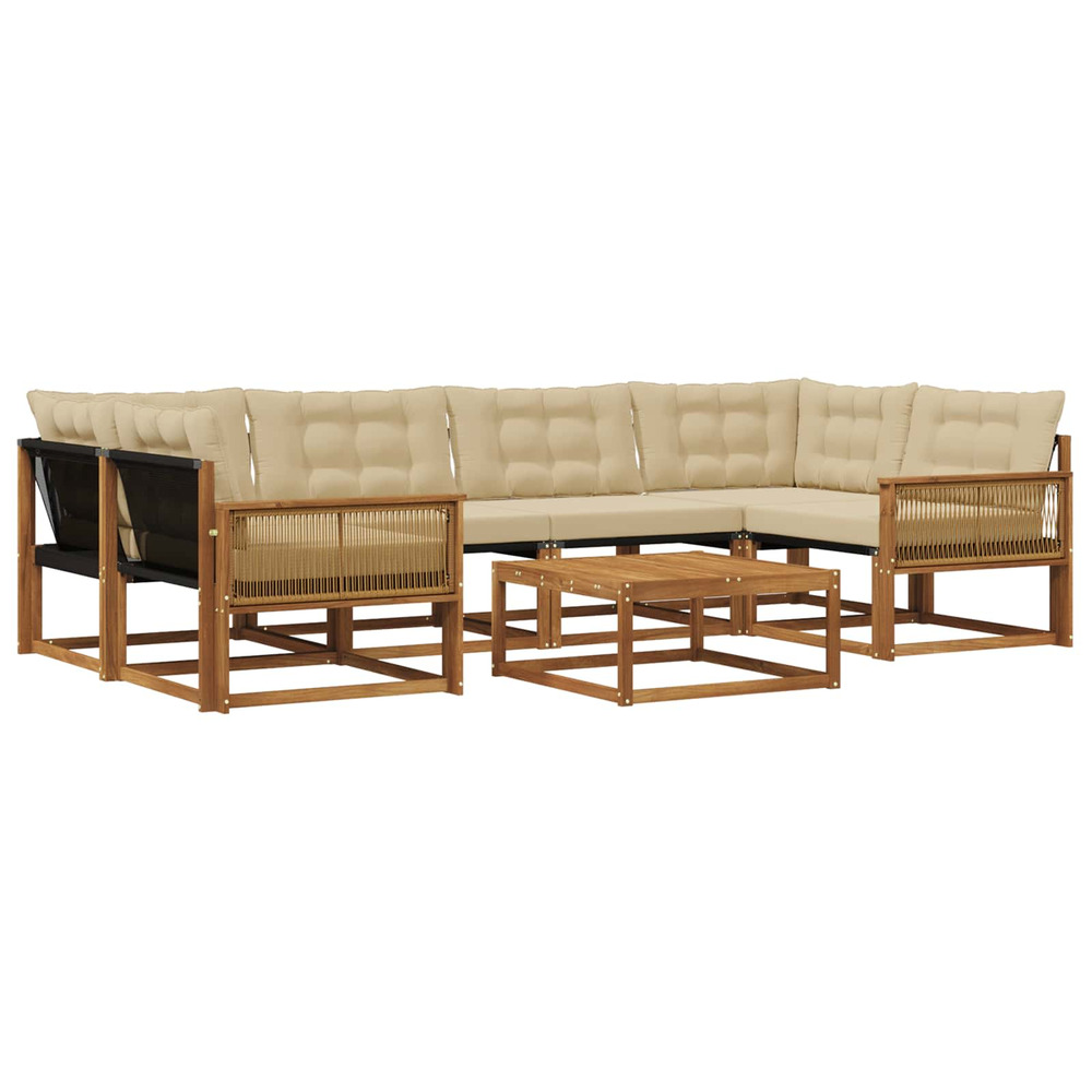 Ensemble de canapés d'extérieur 7 pcs naturel et beige