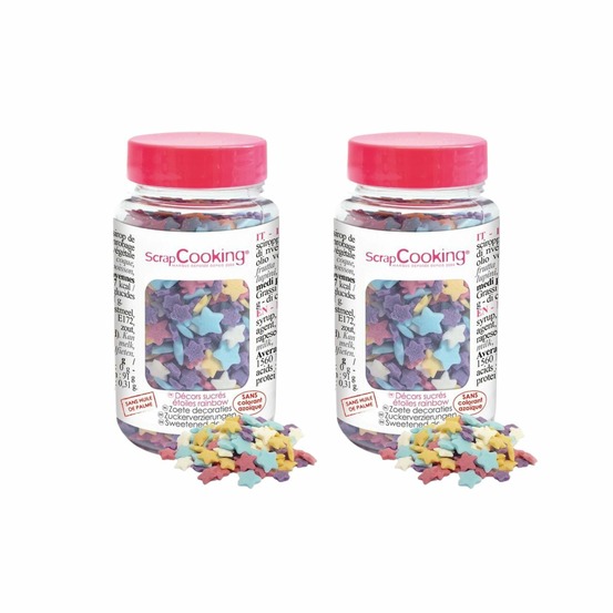 Décors sucrés étoiles arc-en-ciel 110 g