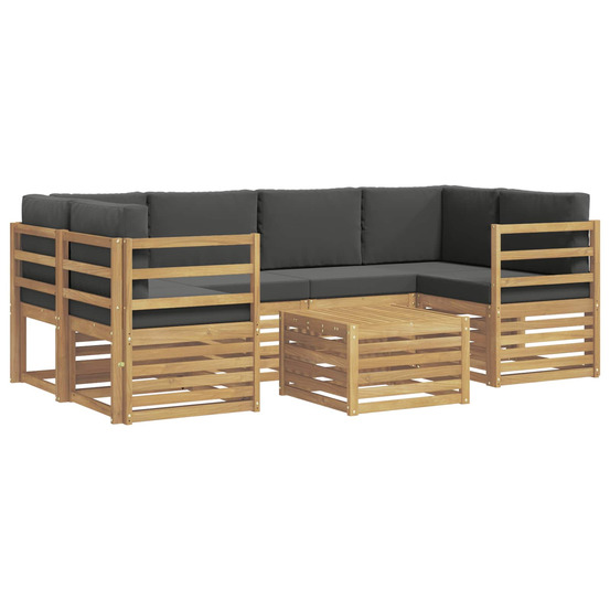 Ensemble de canapés d'extérieur 7 pcs blanc et anthracite