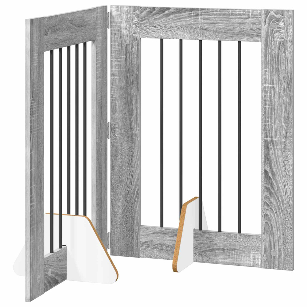 Porte de chien pliable avec supports 2 pcs sonoma gris 120,5 cm