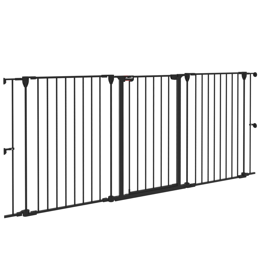Barrière de sécurité pour chien acier intérieur ouverture bidirectionnelle 206x90cm noir - comfortxl pet living