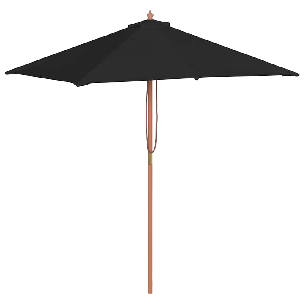 Parasol de jardin avec mât en bois noir 150x200 cm