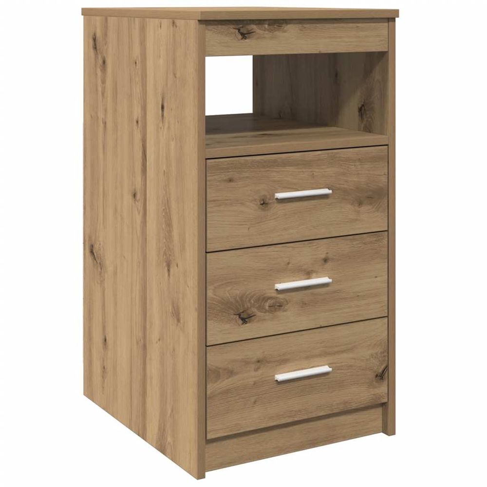 Commode chêne artisanal 40x50x76 cm bois d'ingénierie