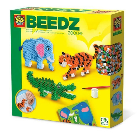 Perles a repasser - animaux safari - - crée des animaux en 3d comme un éléphant, un tigre, ou un crocodile.