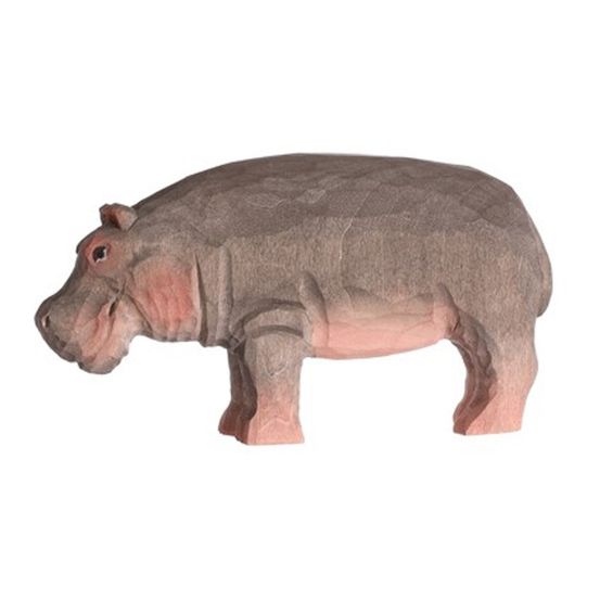 Figurine hippopotame en bois