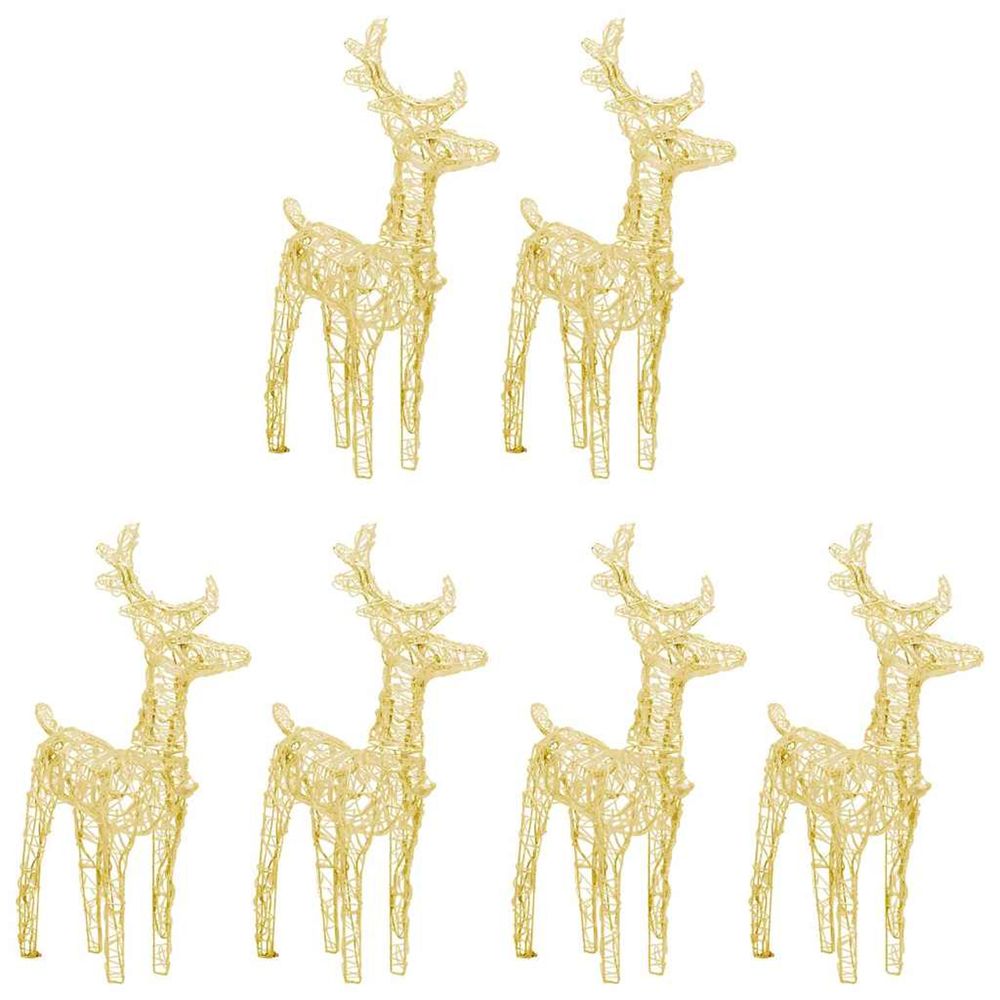 Rennes de noël 6 pcs 240 led blanc chaud acrylique