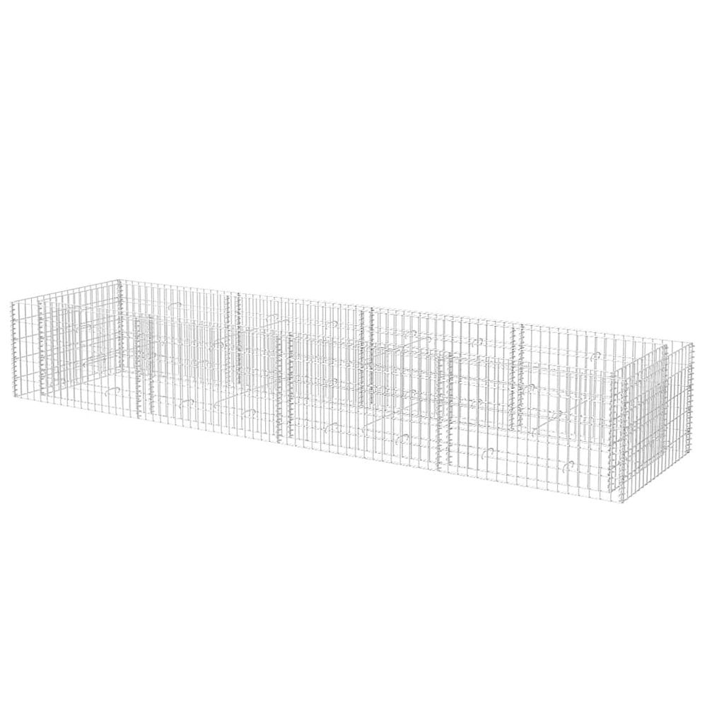Lit surélevé à gabion acier 360x90x50 cm