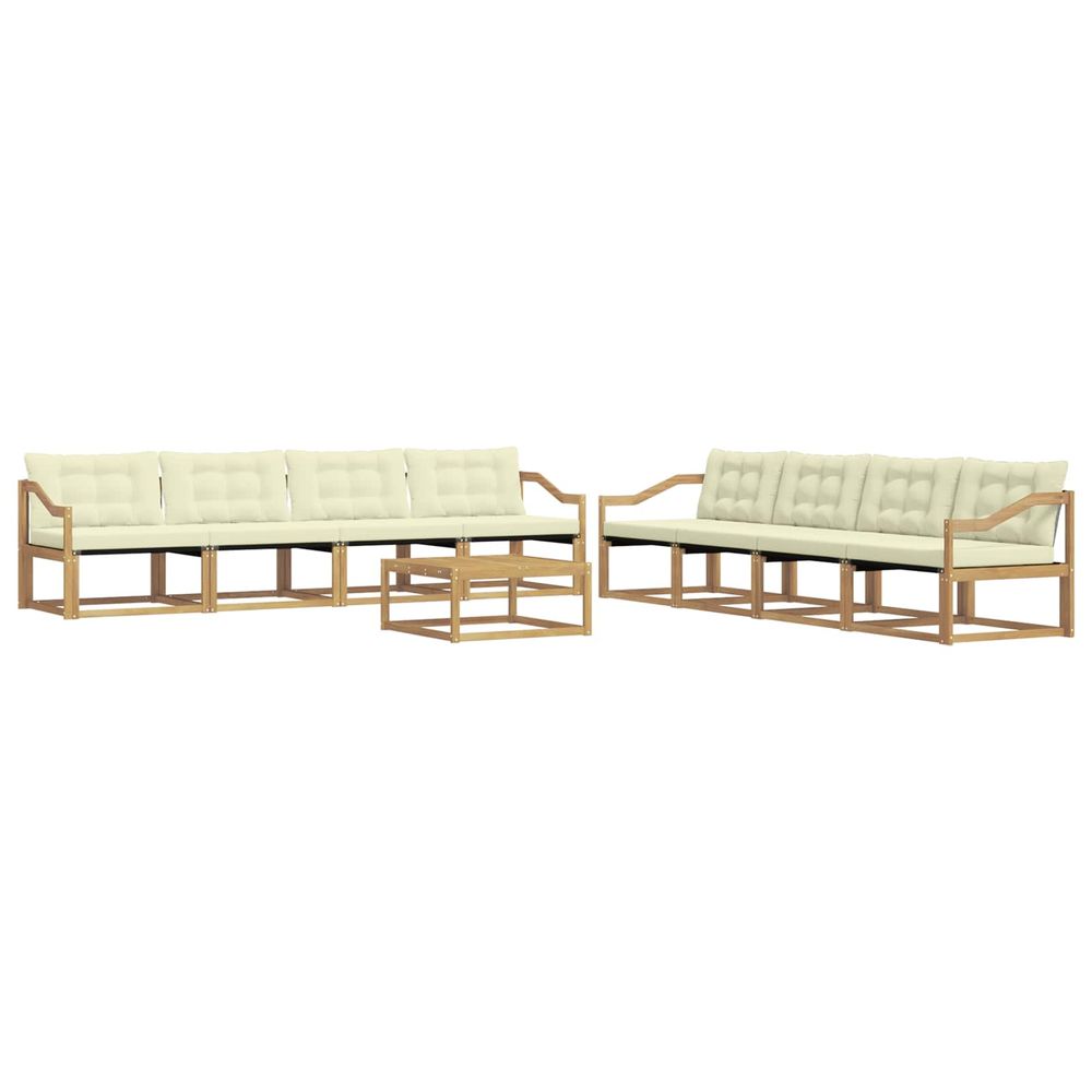 Ensemble de canapés d'extérieur 9 pc blanc et crème