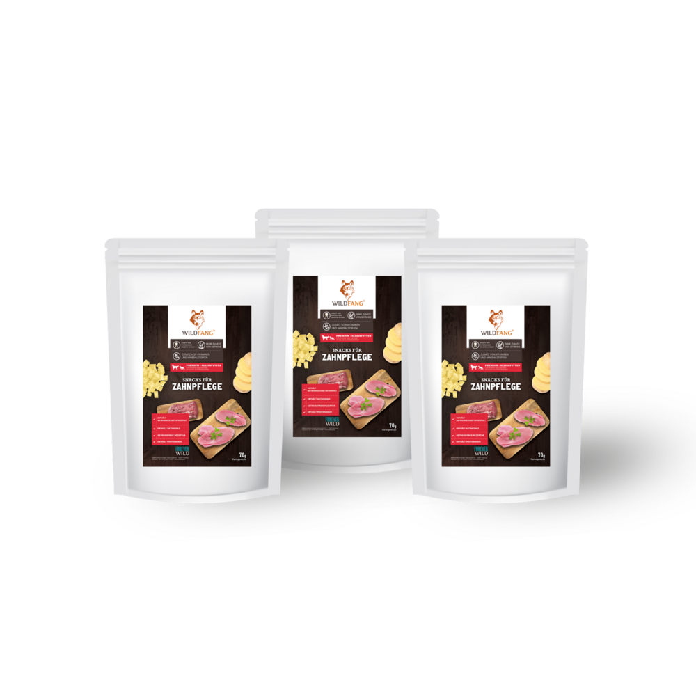 Wildfang - collations pour l'hygiène dentaire - sans céréales - 3 x 70 g