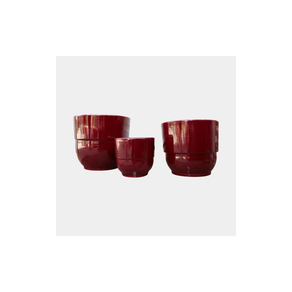 Pot vase rebord cerise d21 h19