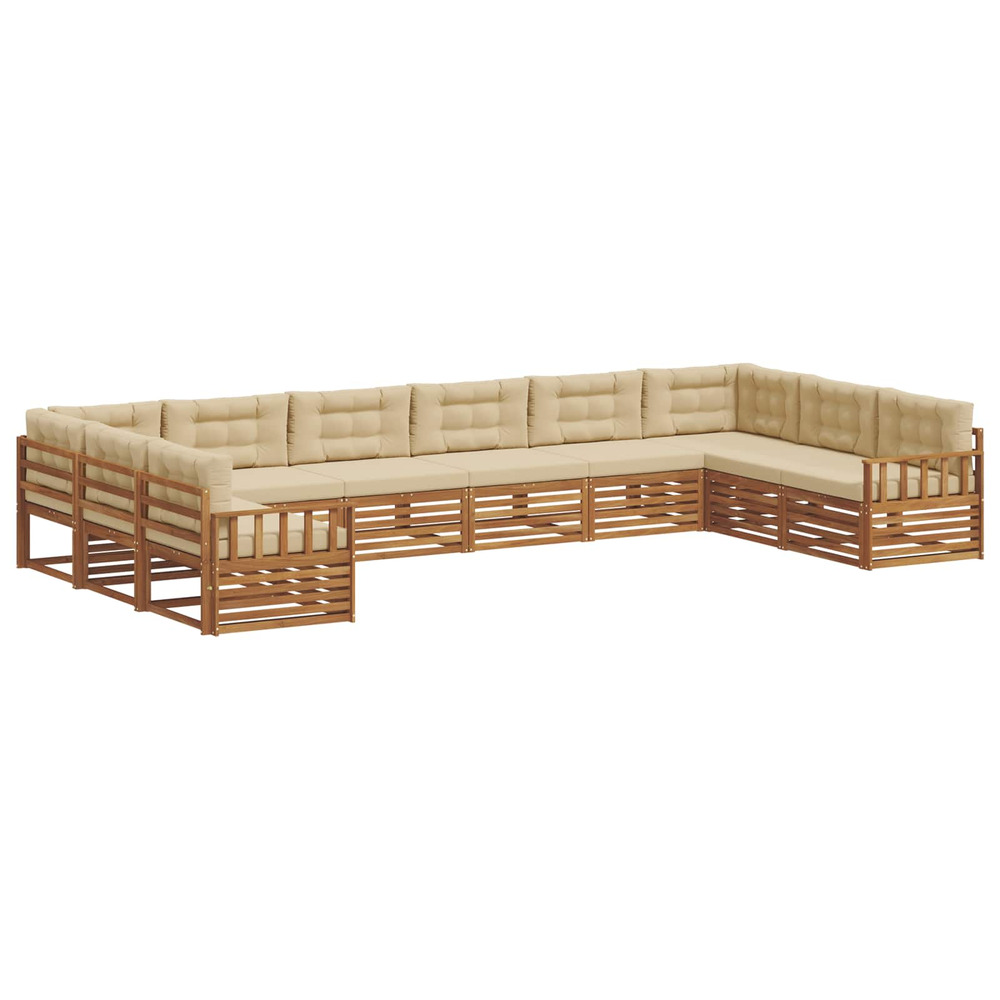 Ensembles de canapés avec coussin 5 pcs naturel et beige