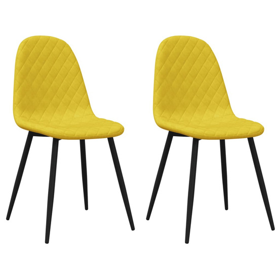 Chaises à manger lot de 2 jaune moutarde velours