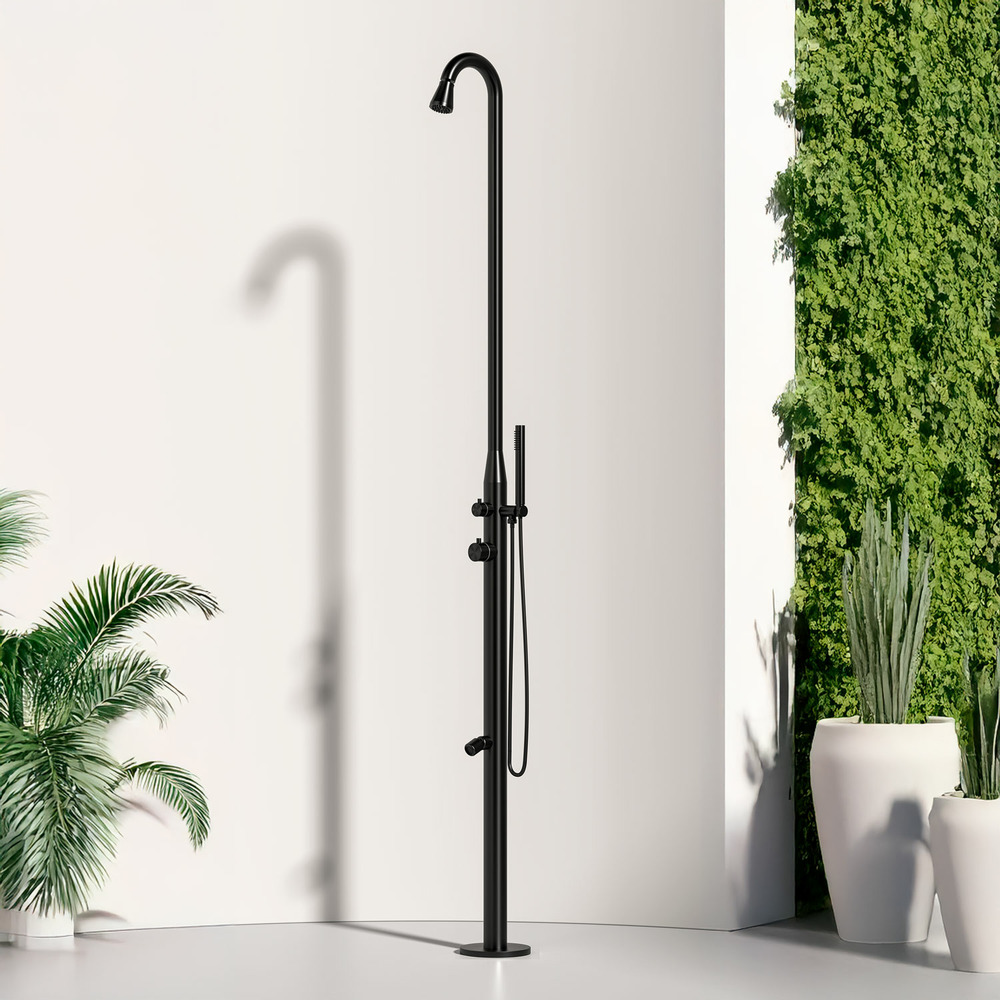 Douche noire en acier inox 316l 228e8239 cm eau chaude et froide