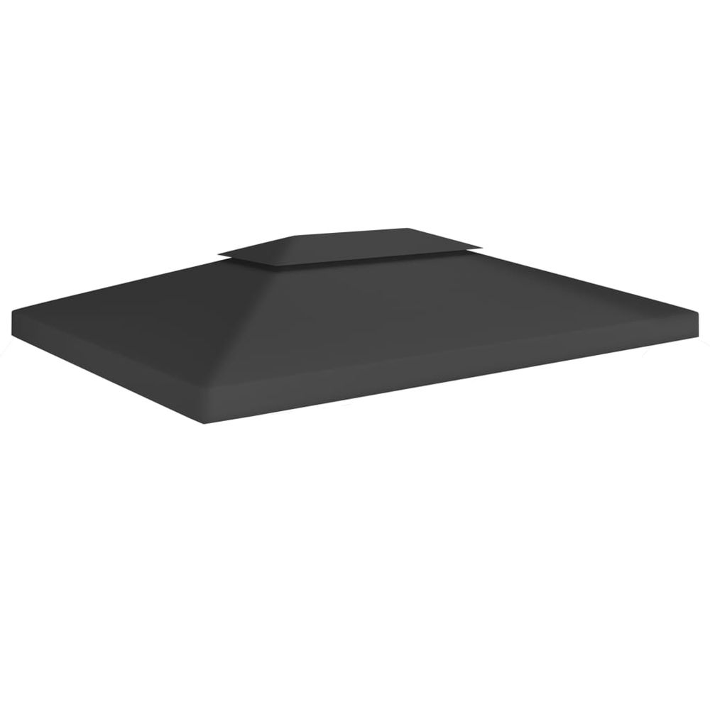 Toile de toit de belvédère 2 niveaux 310 g/m² 4x3 m noir
