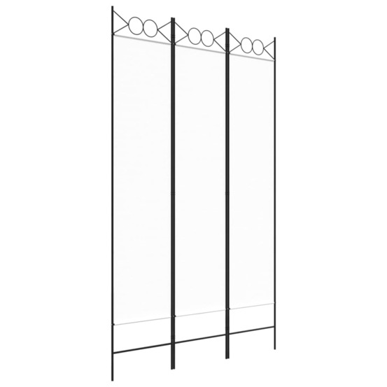 Cloison de séparation 3 panneaux blanc 120x200 cm tissu