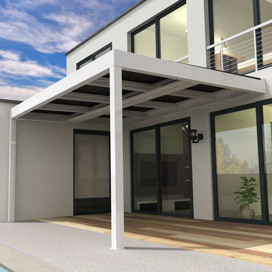Pergola solaire photovoltaïque heliolite 6,934x3,999m 12 panneaux (gris anthracite ral 7016)