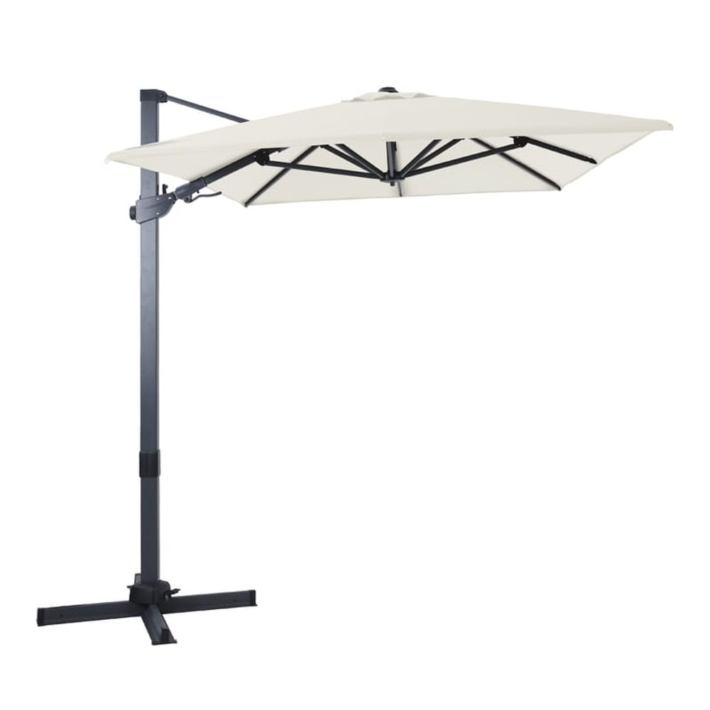 Parasol milad 200x300 beige mât gris