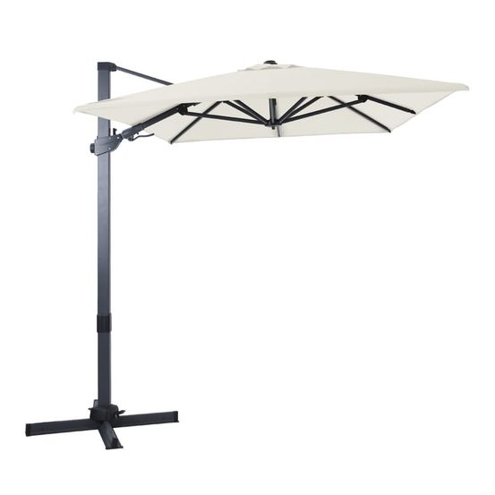 Parasol milad 200x300 beige mât gris