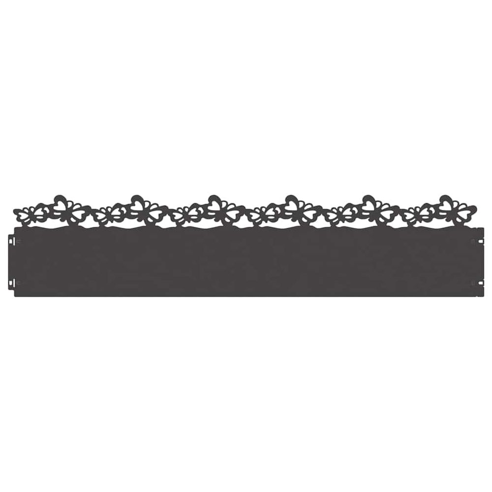 Bordures de pelouse 20 pc 103 x 0,05 x 22 cm acier noir