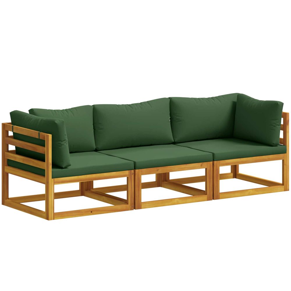 Ensemble de canapés 3 pc naturel bois d'acacia massif