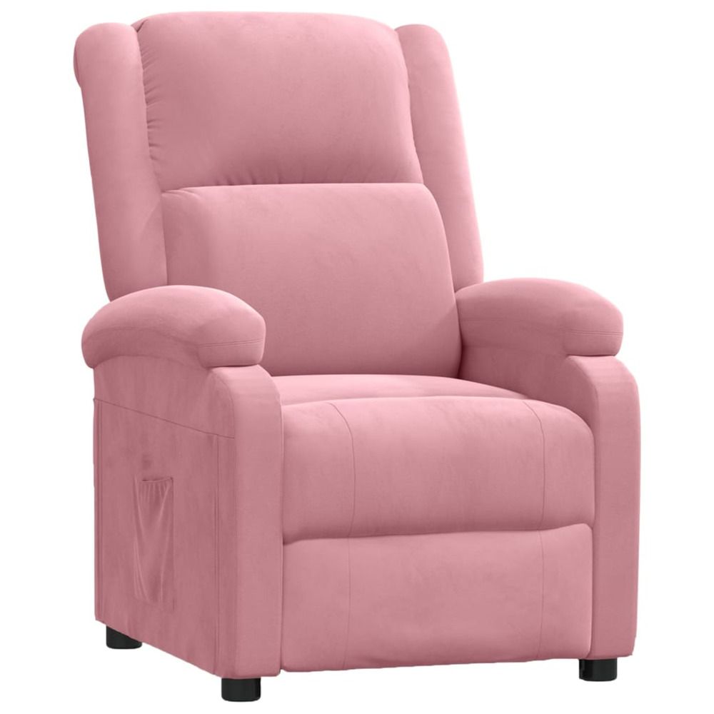 Fauteuil inclinable rose velours