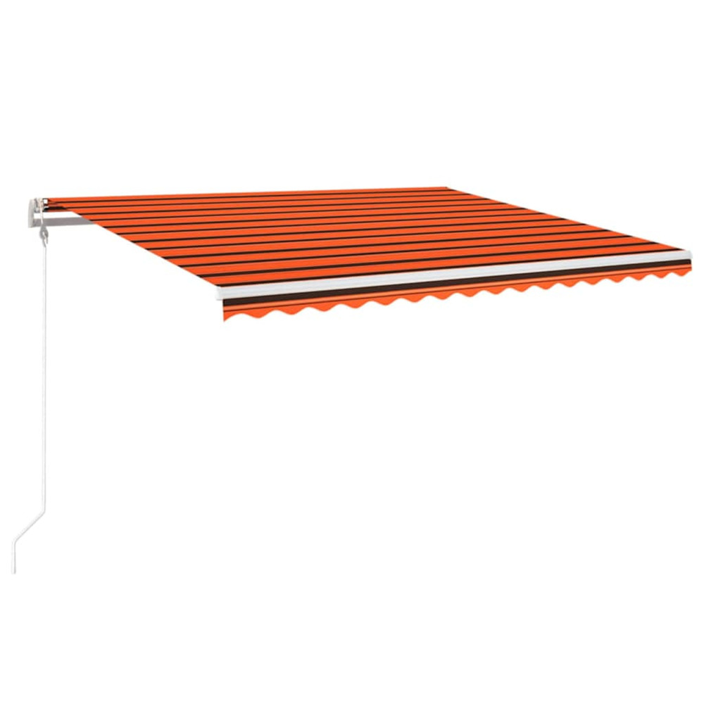 Auvent automatique capteur de vent led 450x350 cm orange marron