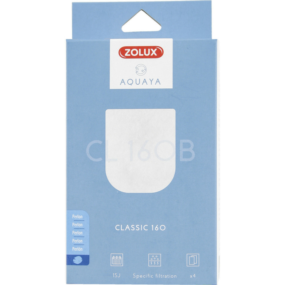 Filtre perlon cl 160 b x 4 . Pour pompe classic 160. Pour aquarium.