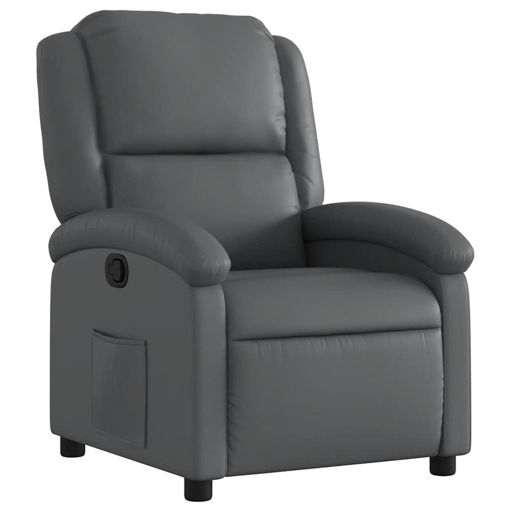 Fauteuil inclinable gris similicuir