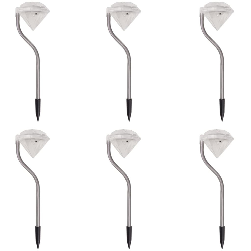 Lumière led solaire de jardin 6 pcs 9x7,8x29,5 cm