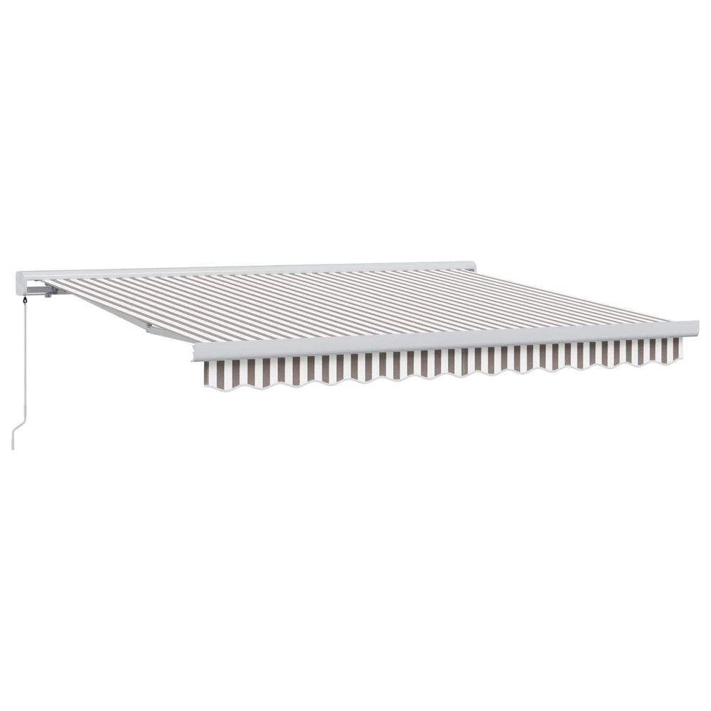 Auvent rétractable gris clair et blanc 350 x 250 cm