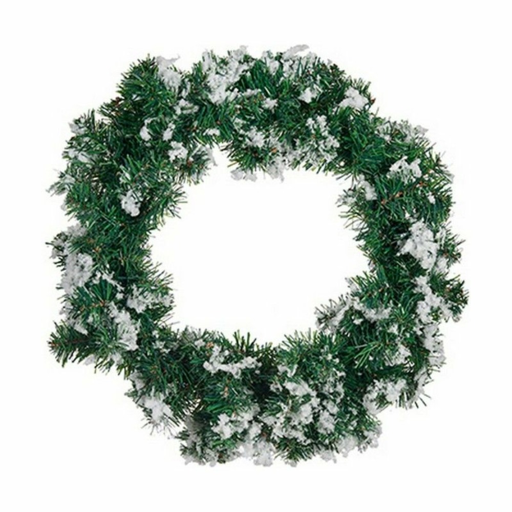 Couronne de noël flocons de neige blanc vert