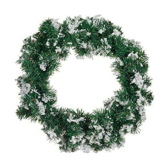 Couronne de noël flocons de neige blanc vert
