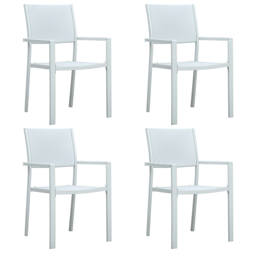 Chaises de jardin lot de 4 blanc plastique aspect de rotin