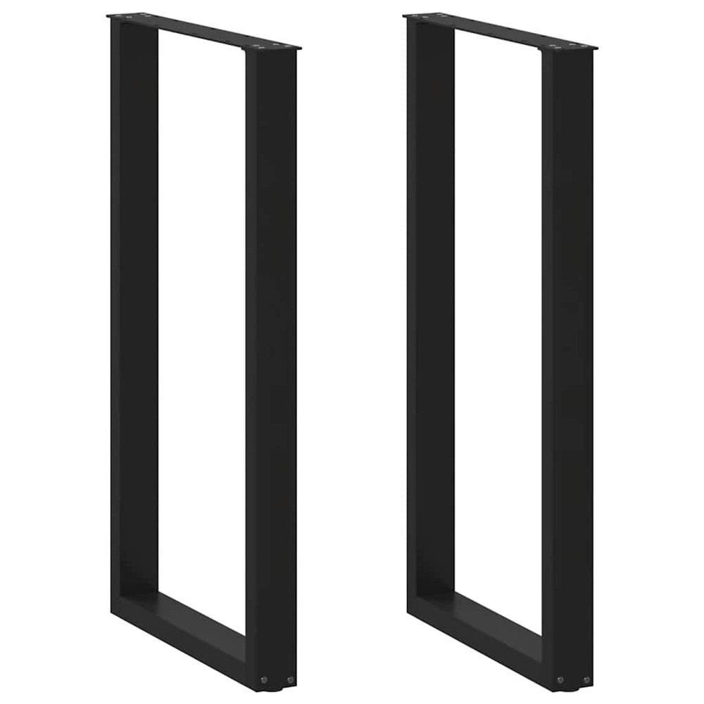 Pieds de table de bar en u, 2 pièces, noir, 60 x (110-111) cm, acier