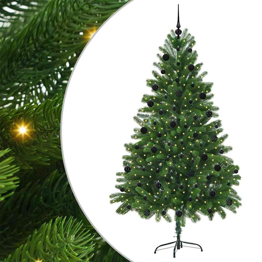 Sapin de noël avec 300 led avec support vert 210 cm pe