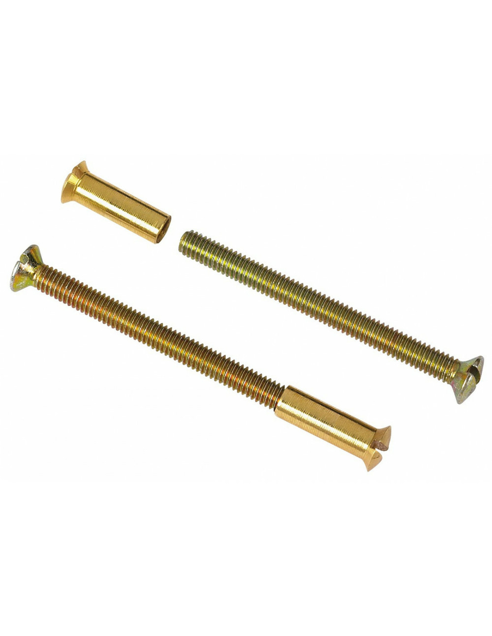 Visserie laitonné patiné 2 vis + 2 douilles 70