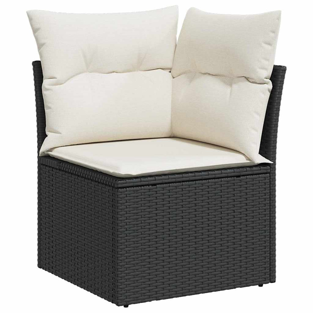 Ensemble de canapé de jardin avec coussin 8 pcs noir et crème