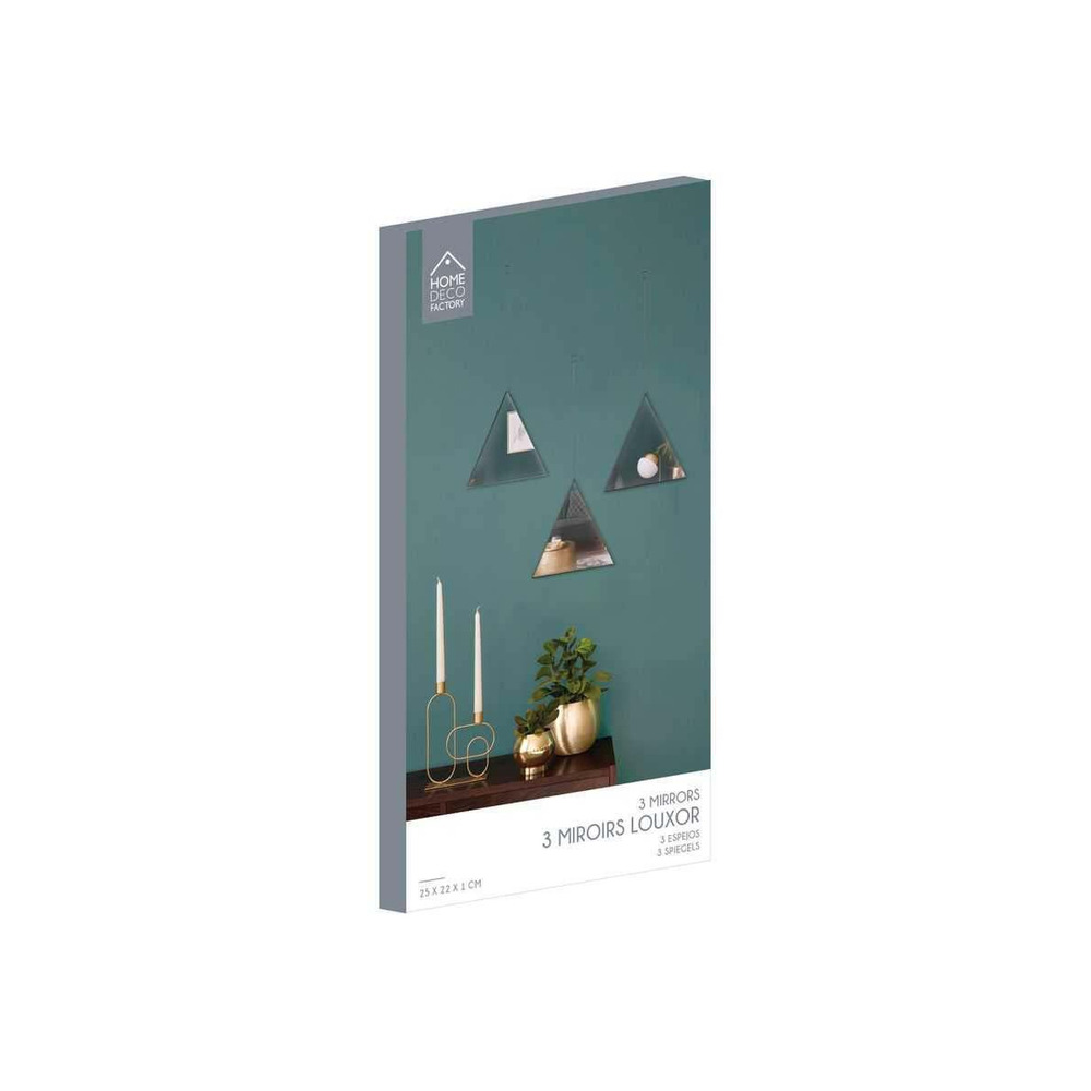 Miroir suspendu triangle noir louxor (lot de 3)