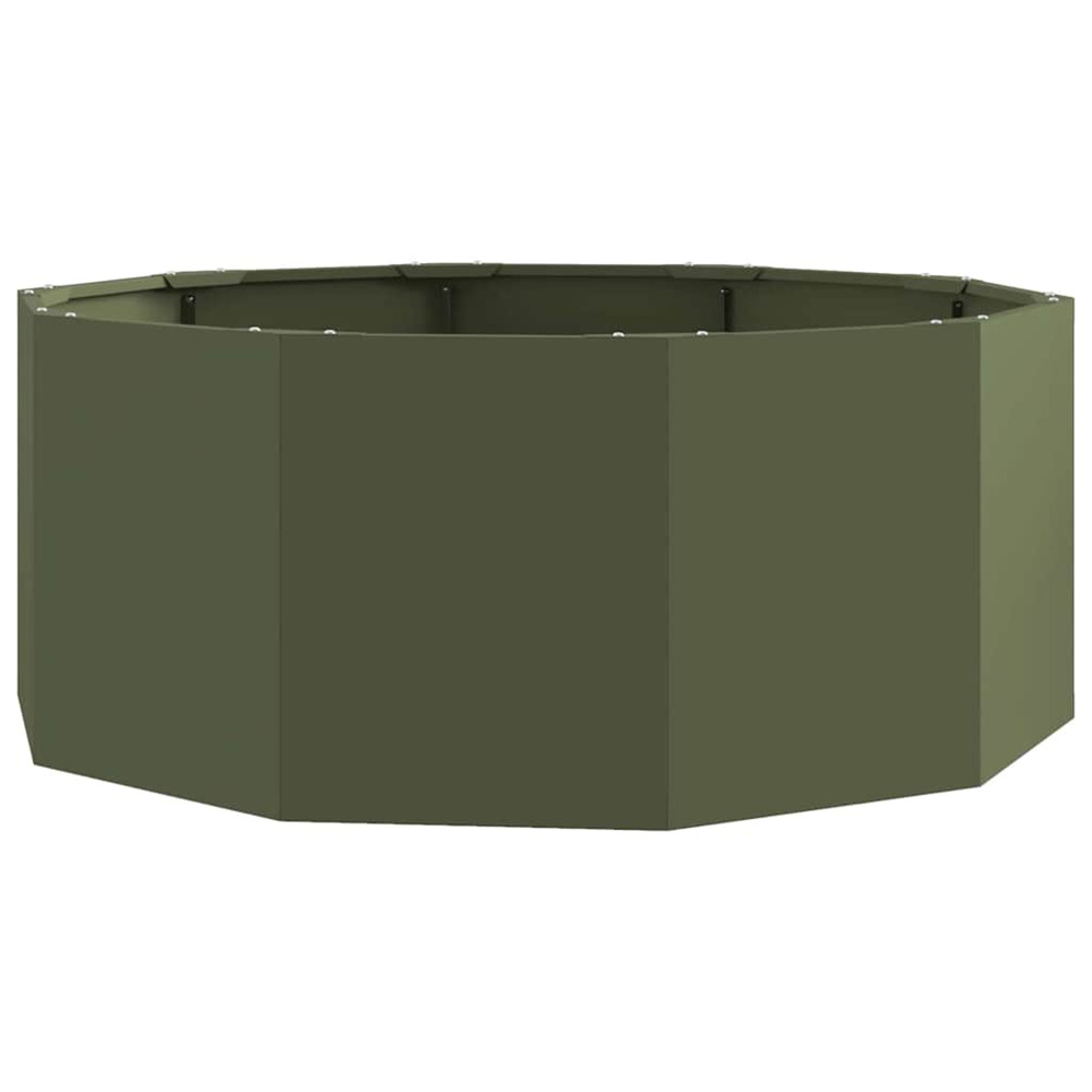 Jardinière d'extérieur vert olive 90 x 90 x 35 cm acier