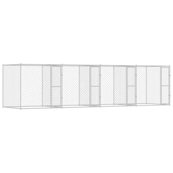 Cage pour chien argent 800 x 200 x 200 cm acier galvanisé
