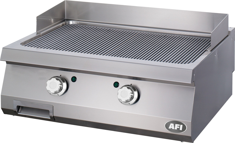 Grill électrique à poser double plaque rainurée - acier carbone ou chrome - série 900 - afi collin lucy
