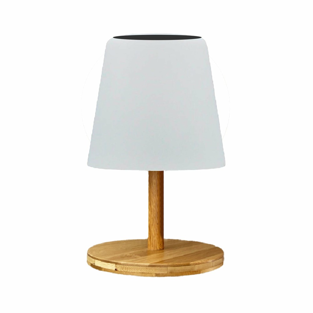 Lampe de table solaire standy mini blanc bambou h25cm