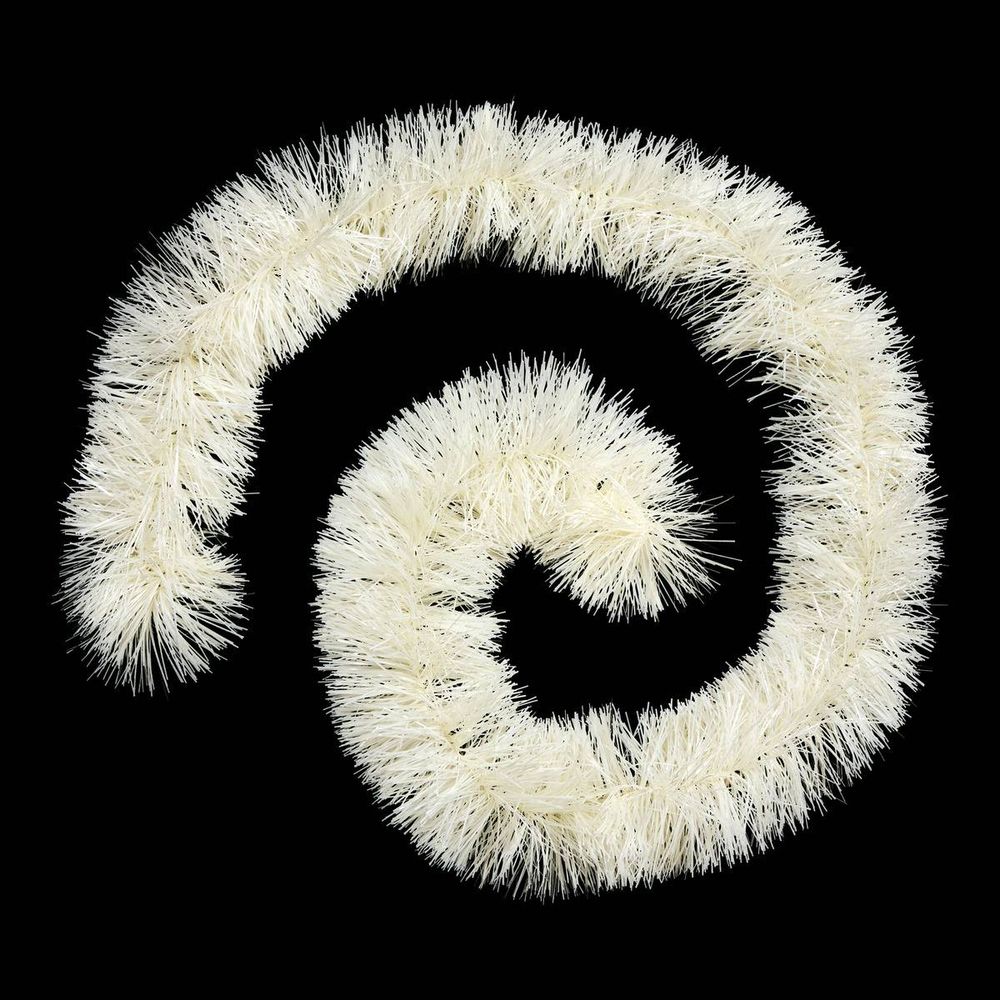 Guirlande de noël scintillante boa brins fins écru 150 x 8 x 2 m