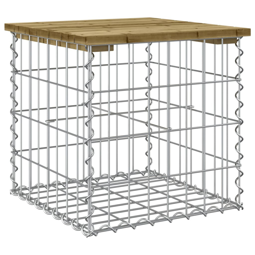 Banc de jardin design gabion 43x44x42 cm bois de pin imprégné