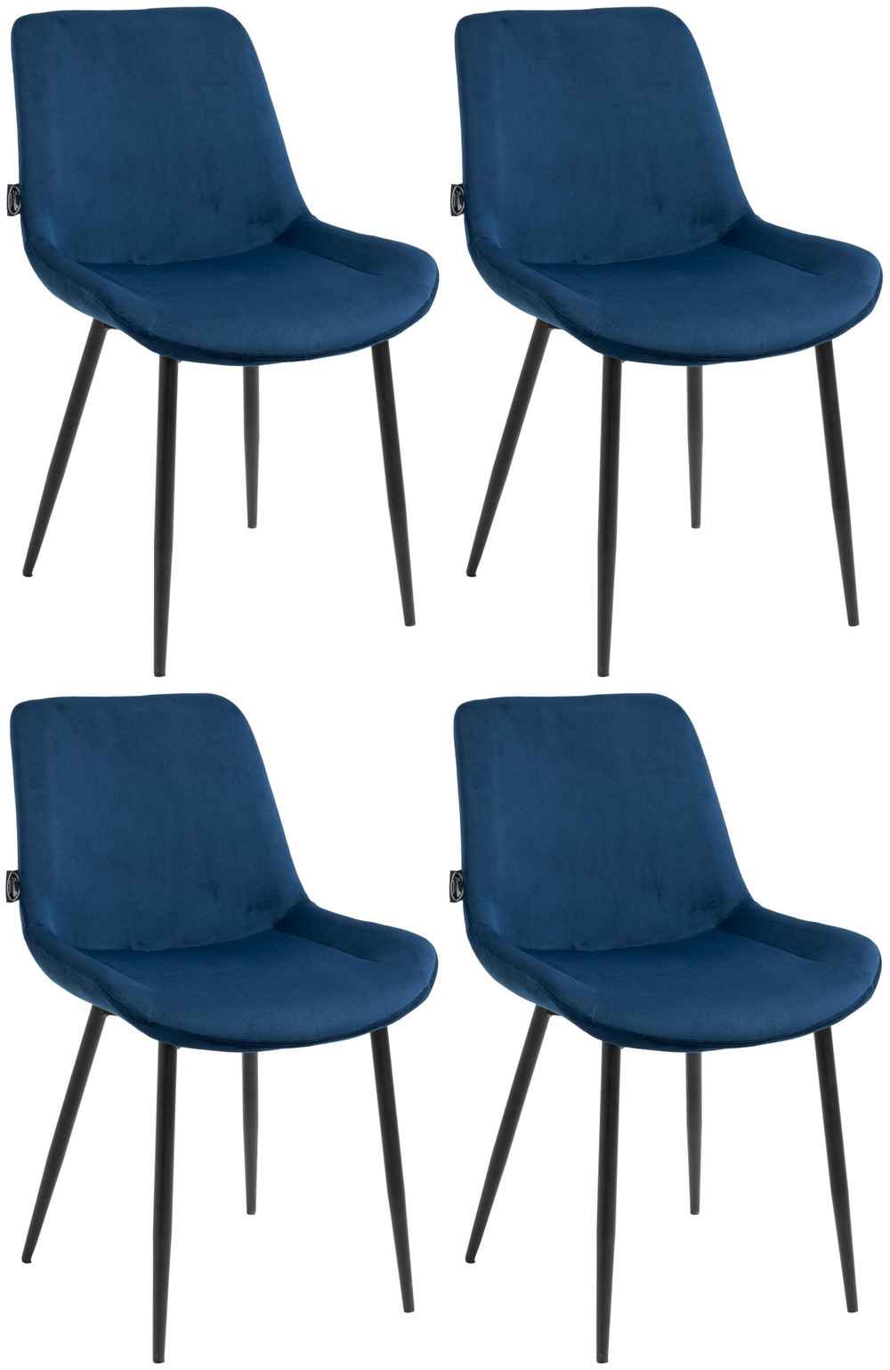 Lot de 4 chaises à repas victoria en velours