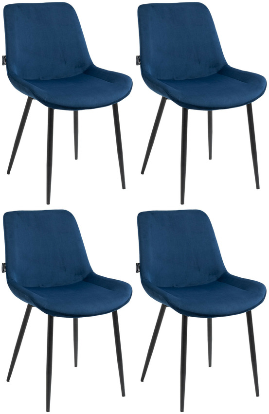 Lot de 4 chaises à repas victoria en velours