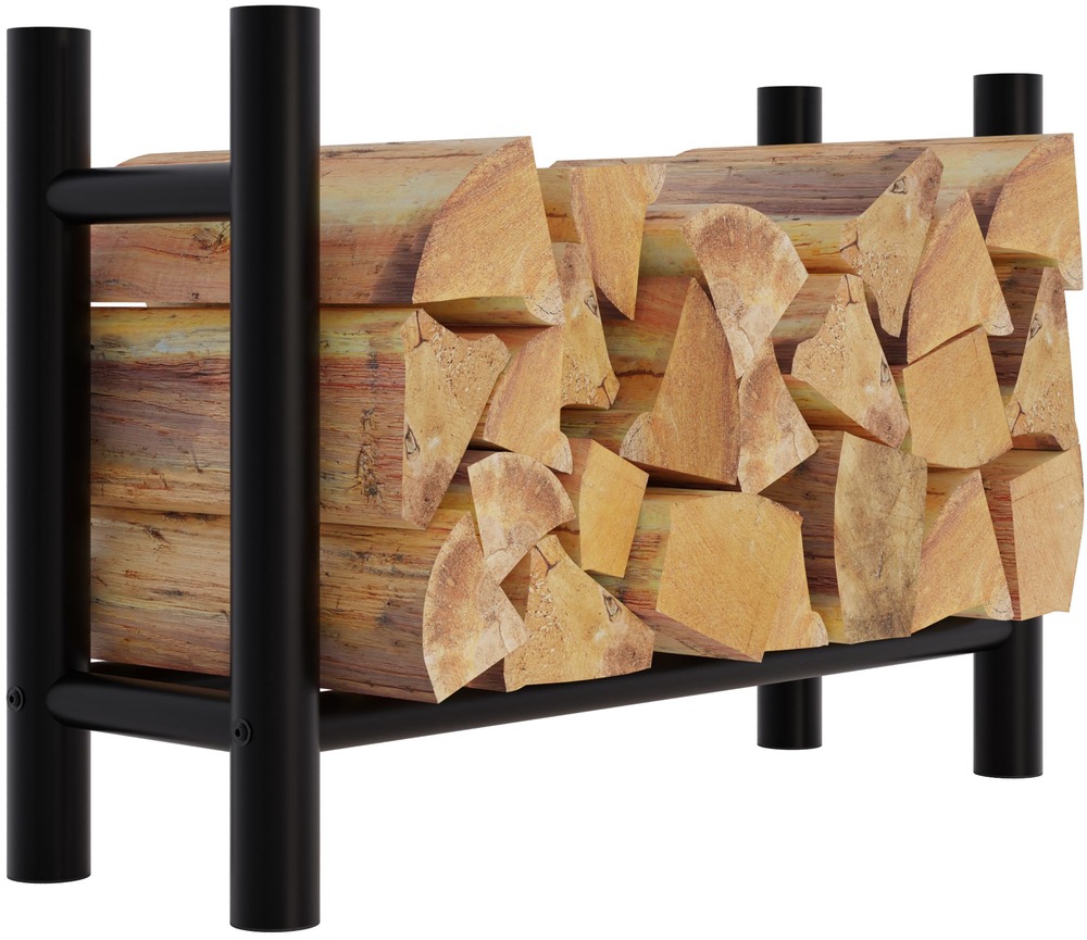 Support à bois de cheminée medya rond 30x80x60 cm