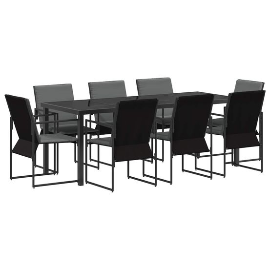 Ensemble de salle à manger pour jardin 9 pc noir et anthracite
